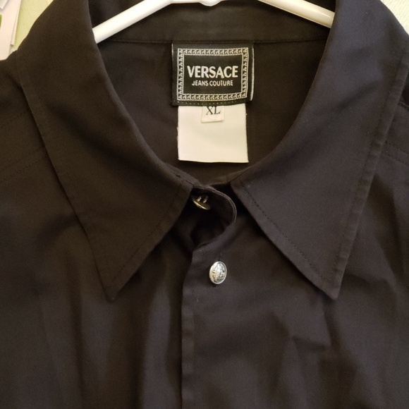 versace black button up